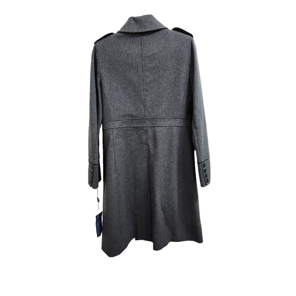 Women's Coat Kenneth Cole Wool Gray Coat Mid Knee Length Size 10 New $370 - Picture 3 of 12